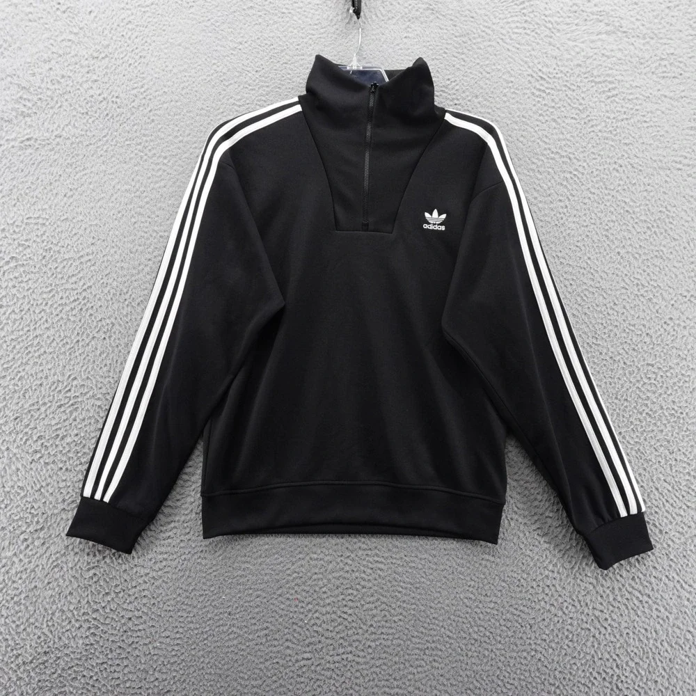 Adidas Originals Funnelneck Track Top Mens Small‎ Black White Retro NEW